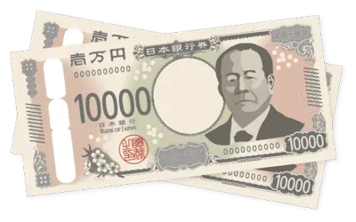 2万円の日本円札のイラスト。広告運用手数料が月額一律2万円であることを強調する画像。