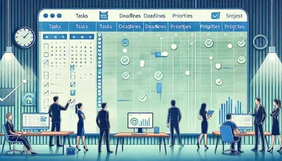 プロジェクト施策管理表とタスク管理システムを活用するチームメンバー